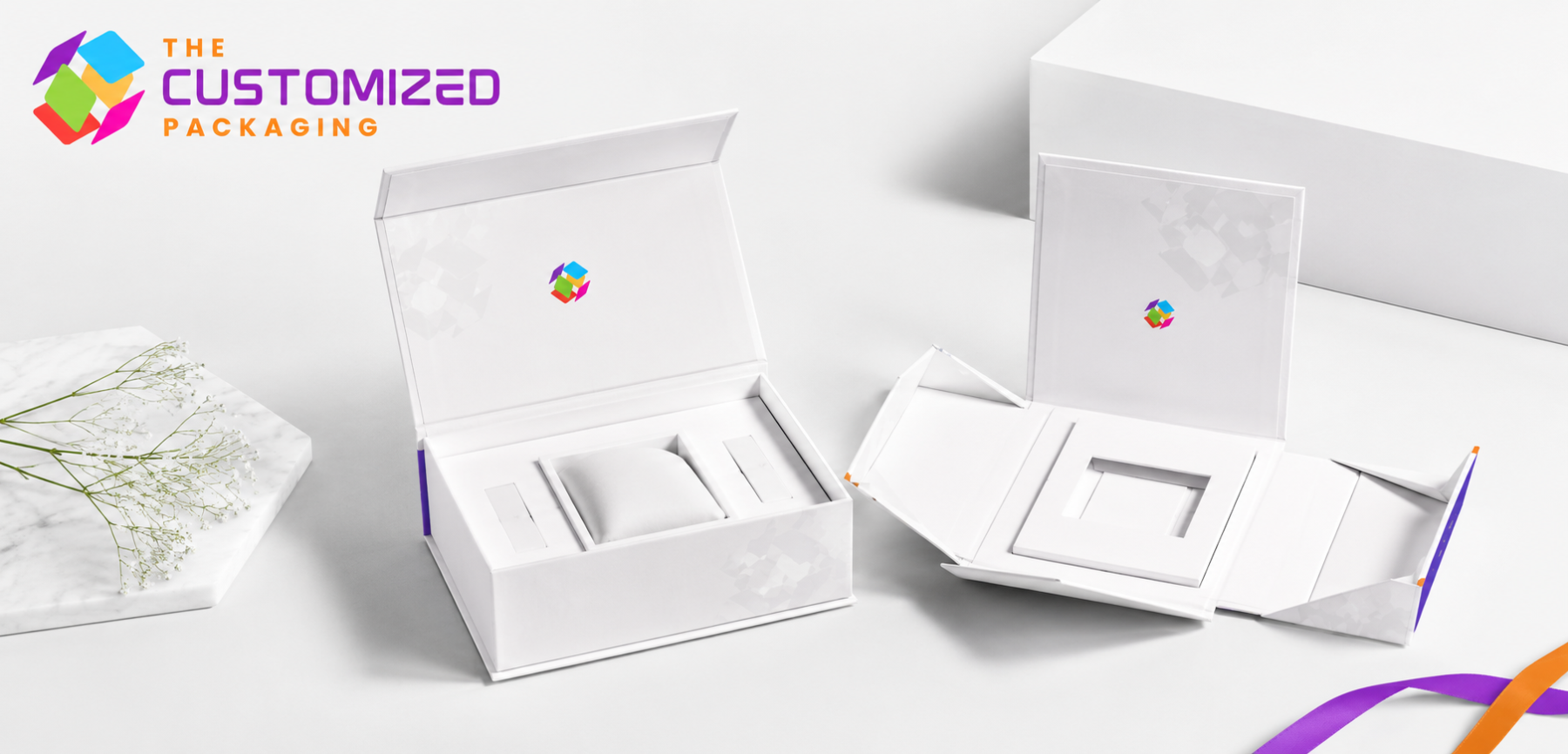 Two-Piece White Rigid Gift Boxes